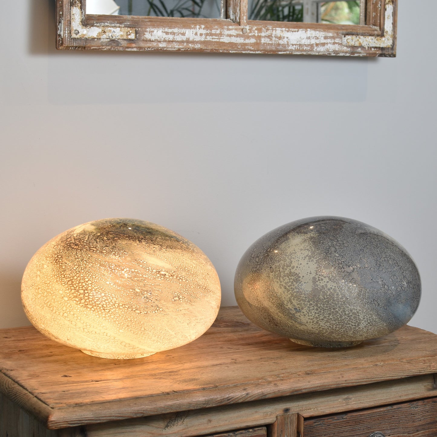 Sand & Sea Glass Lamp - Pebble