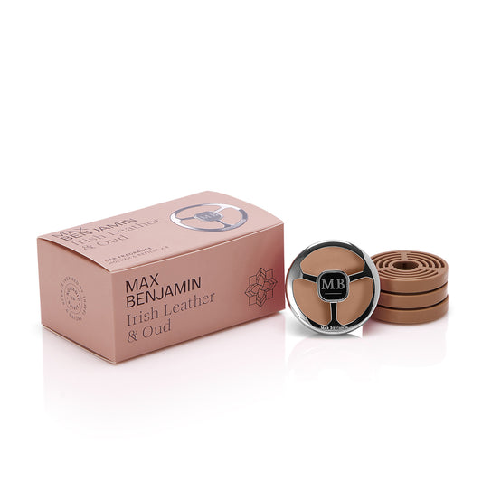 Irish Leather and Oud Gift Pack Car Fragrance - Max Benjamin