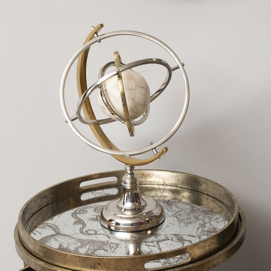 Mix Metal Tones Armilliary Sculpture