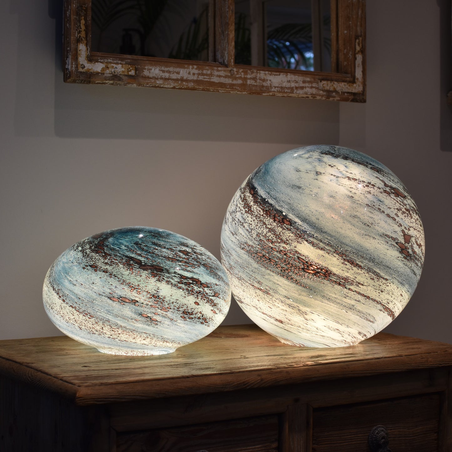 Copper Cloud Glass Lamp - Pebble