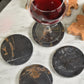 Solid Marble Coasters - Golden & Black