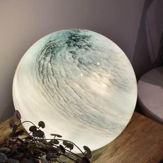 Aquamarine Glass Lamp - Sphere Large