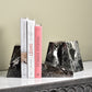 Solid Marble Bookends - Black Zebra Marble