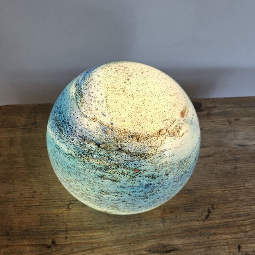 Copper Cloud Dark Swirl Glass Lamp - Sphere Small