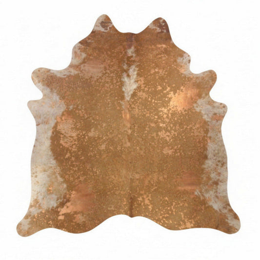 Cowhide - Metallic Bronze On Brown Tones Hide - XL