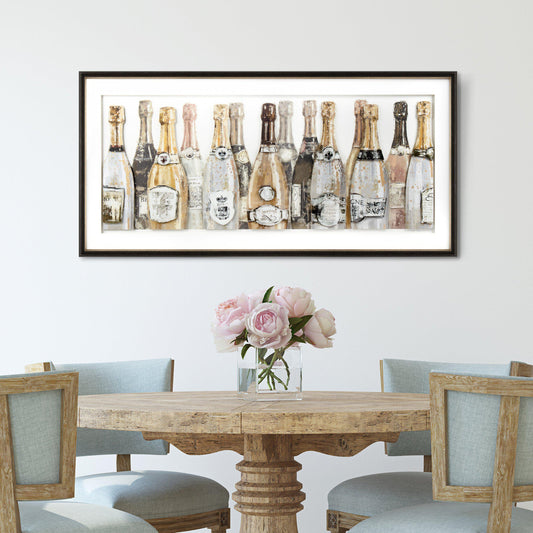Champagne Bottles 3D Framed Print