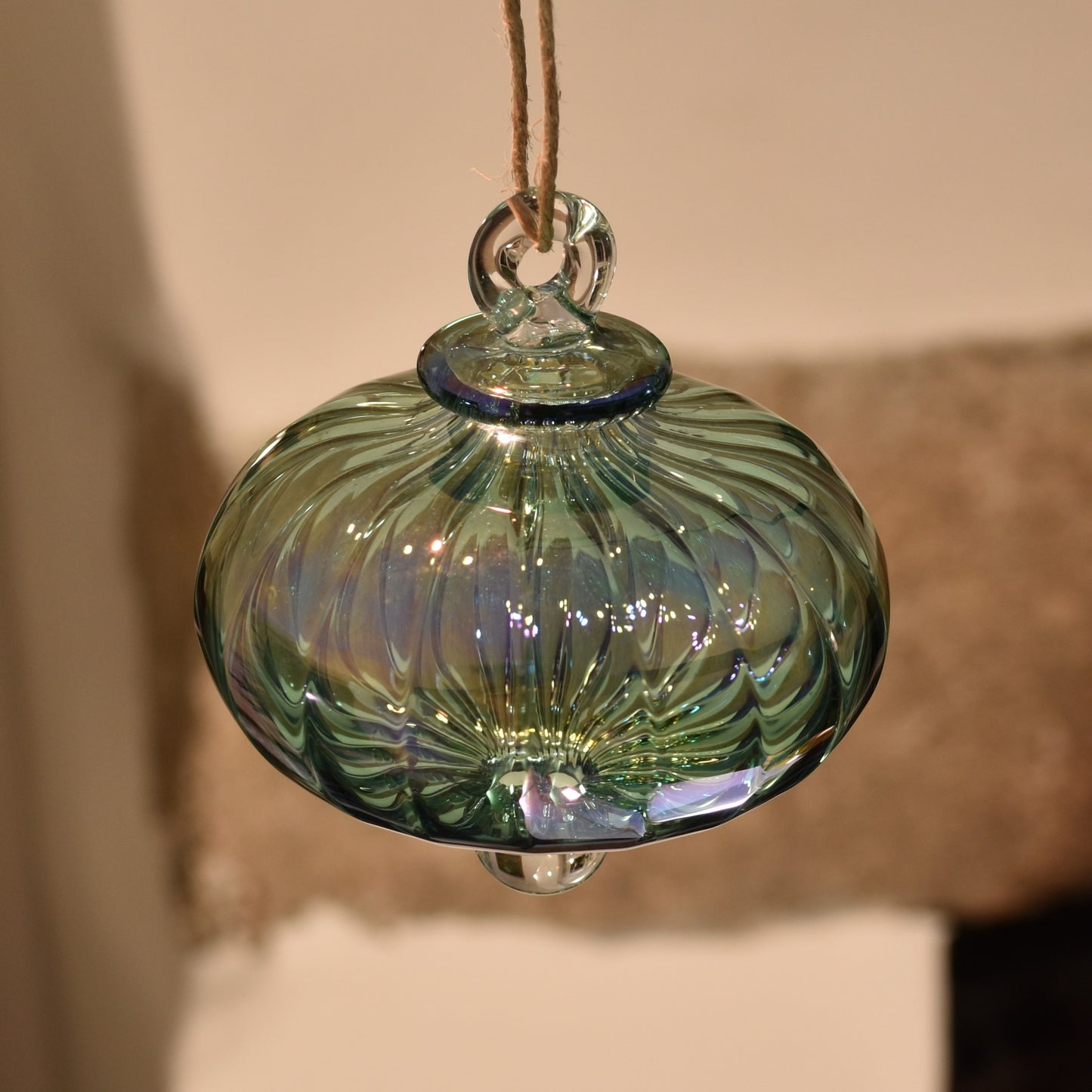 Victorian Coach - Egyptian Glass Bauble - Jade Green - Large