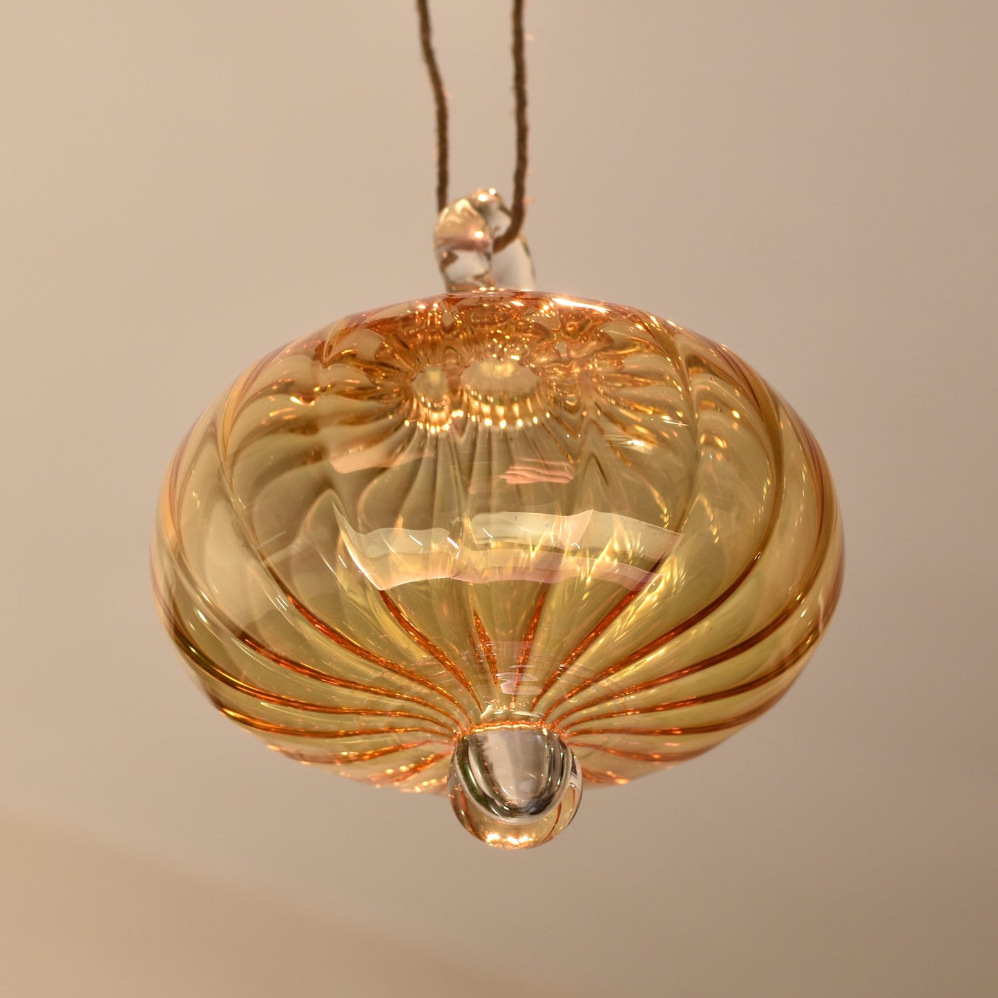 Victorian Coach - Egyptian Glass Bauble - Amber - Large
