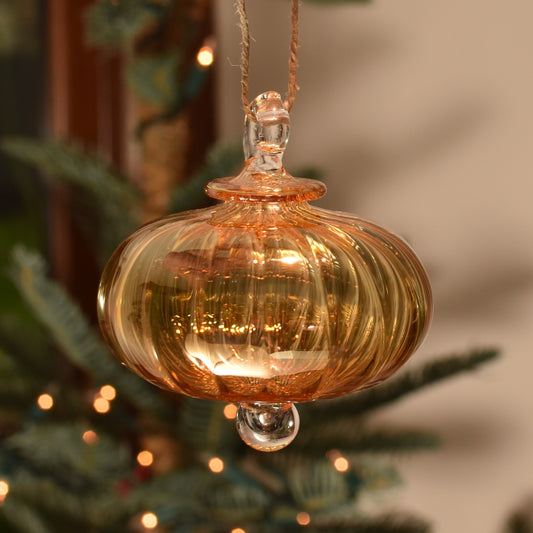 Victorian Coach - Egyptian Glass Bauble - Amber - Large
