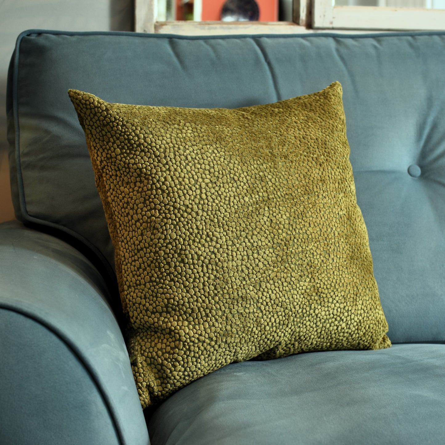 Mini Pebbles Cushion 43cm - Olive Green