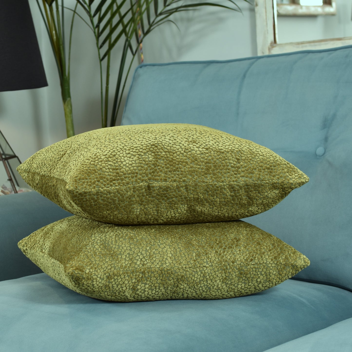 Mini Pebbles Cushion 43cm - Olive Green
