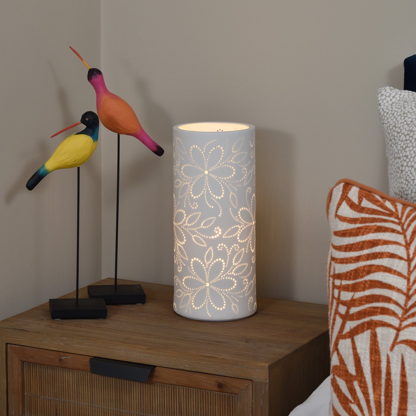 Daisy Flower Porcelain Lamp