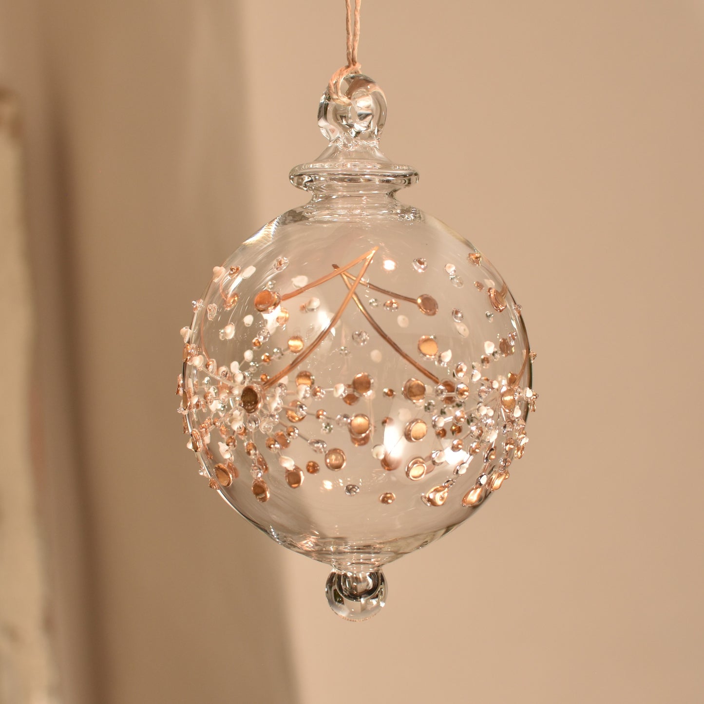 Fireworks Handblown Glass Bauble - Gold - Large