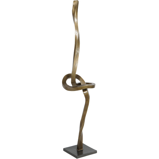 Floor Standing Abstract Brass Knot Sculpture