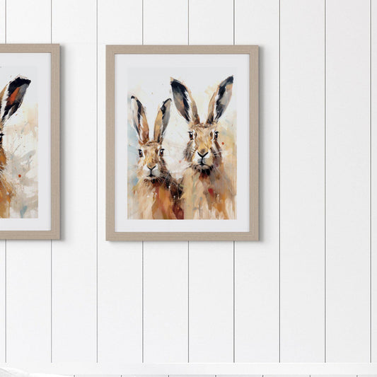 Hare Duo Framed Print