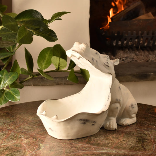 Big Mouth Hippo Bowl - Aged White