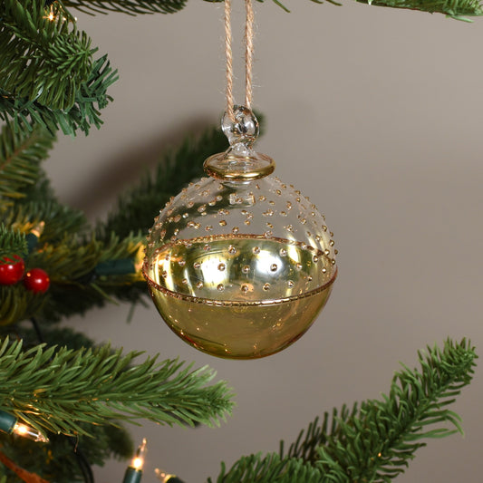 Horizon Handblown Glass Bauble - Light Amber - Large