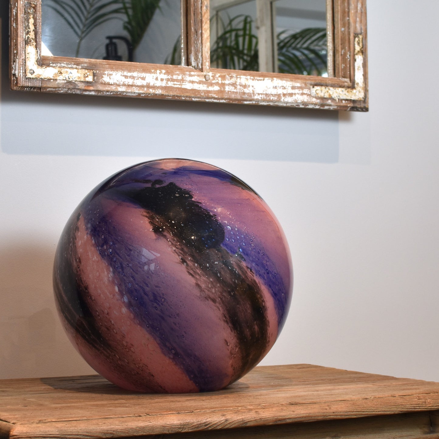 Inks & Pinks Glass Lamp - Sphere Large