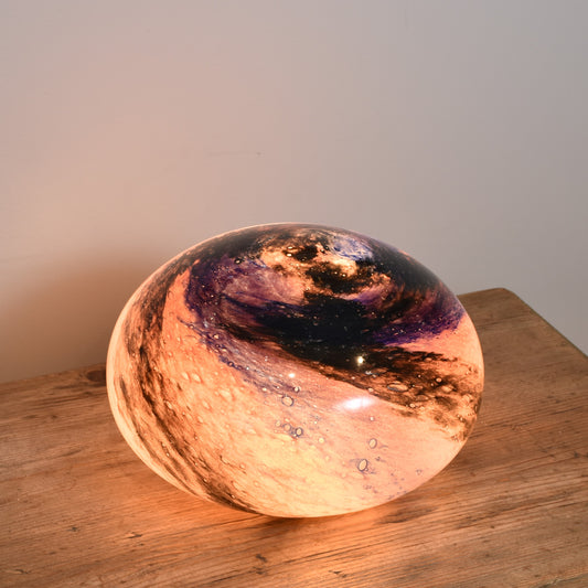 Inks & Pinks Glass Lamp - Pebble