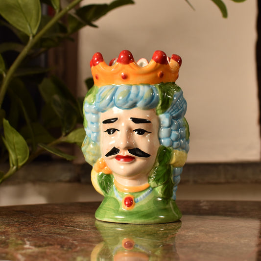 Mediterranean Kings Head Vase / Pot