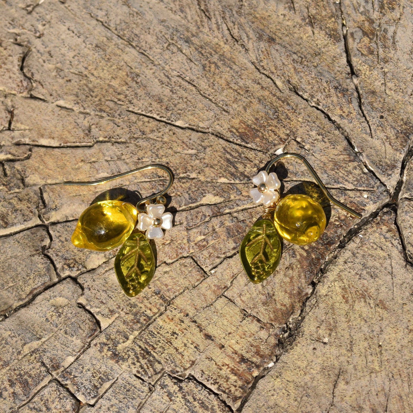 Lemon Blossom Resin Earrings