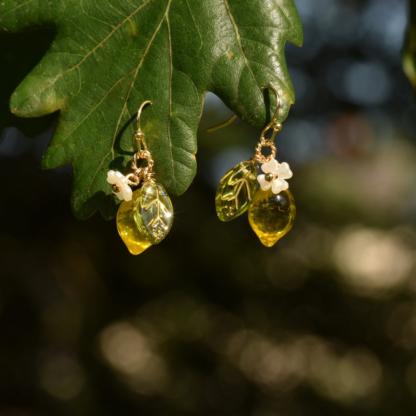 Lemon Blossom Resin Earrings