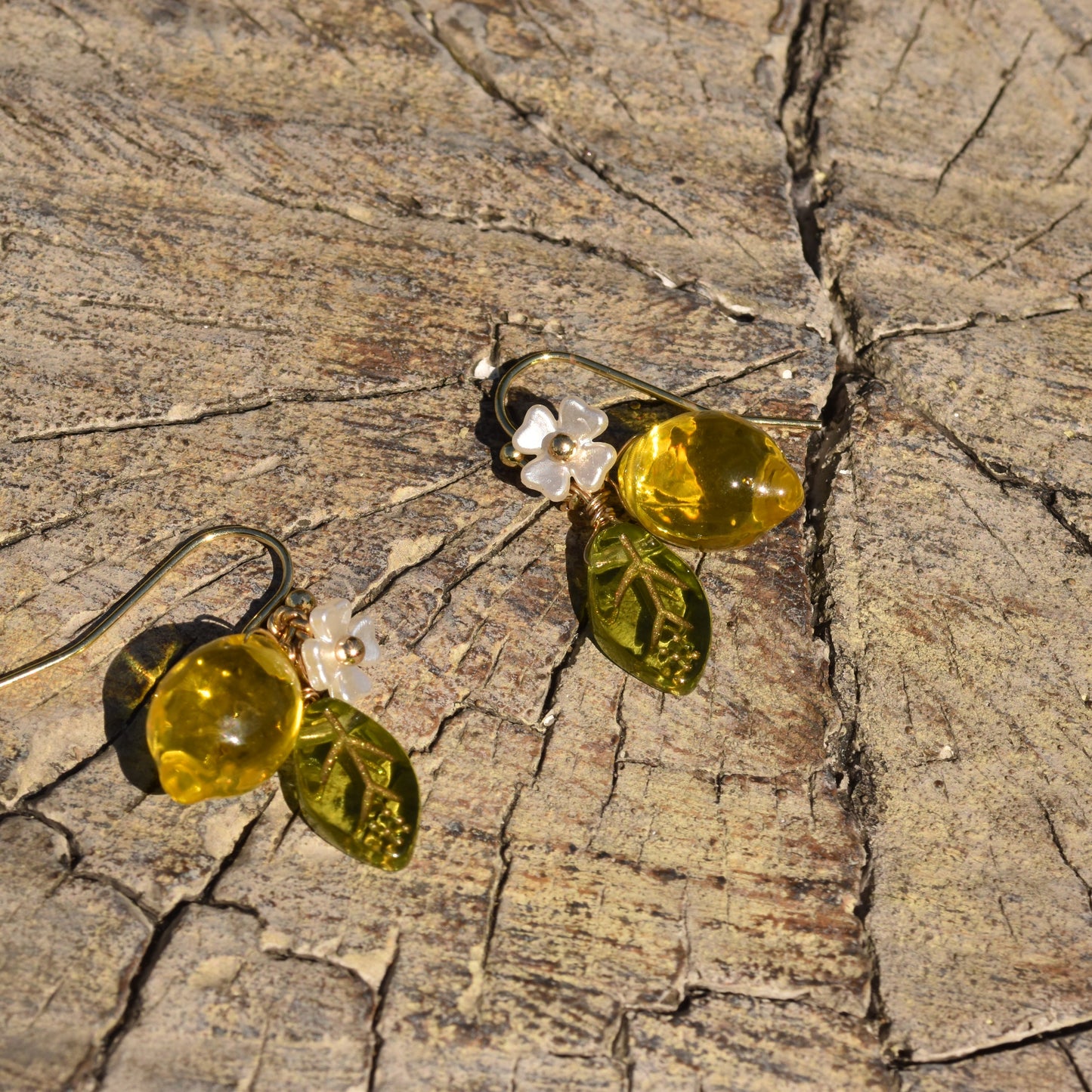 Lemon Blossom Resin Earrings