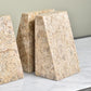 Solid Marble Bookends - Light Fossil Stone
