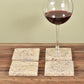 Solid Marble Coasters - Light Fossil Stone Square