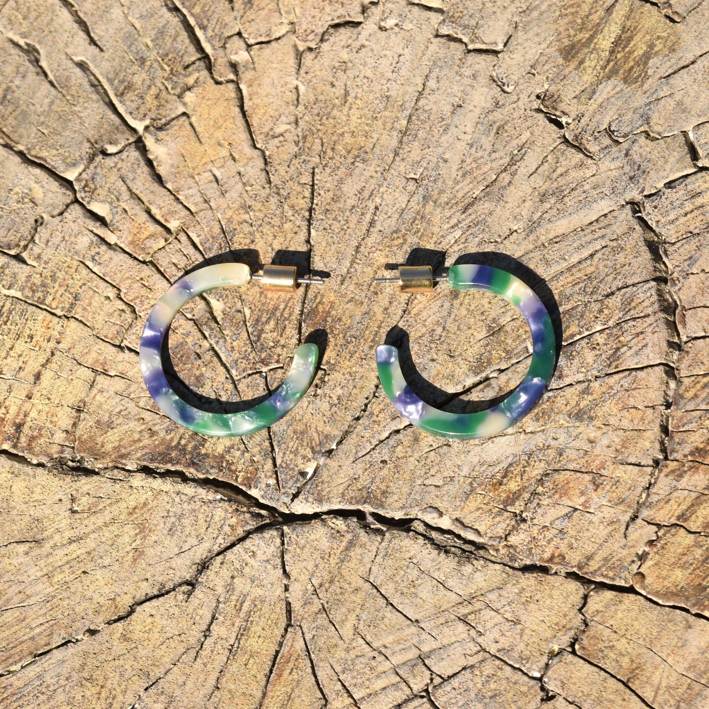 Lorena Small Hoop Earring - Greens & Blues