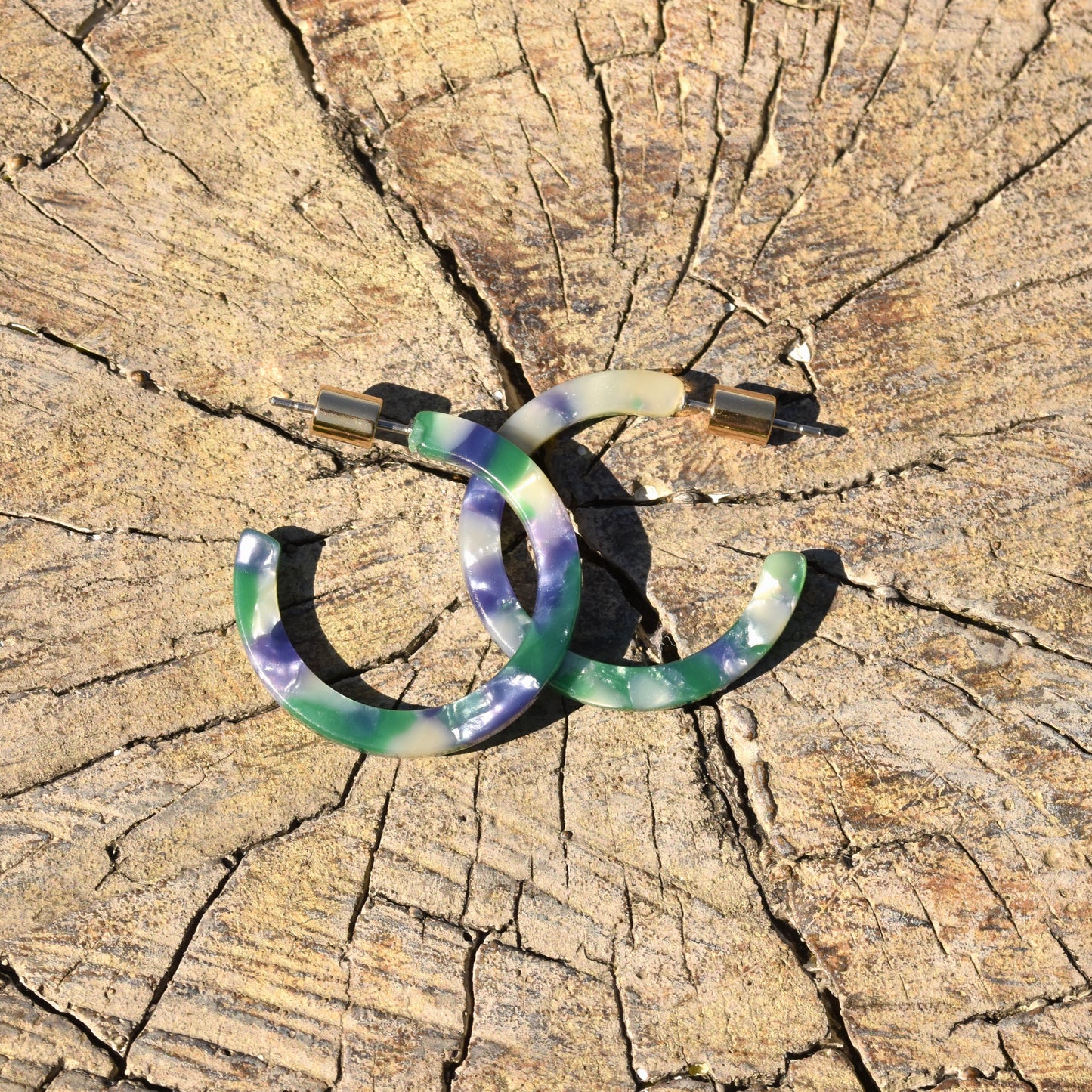 Lorena Small Hoop Earring - Greens & Blues