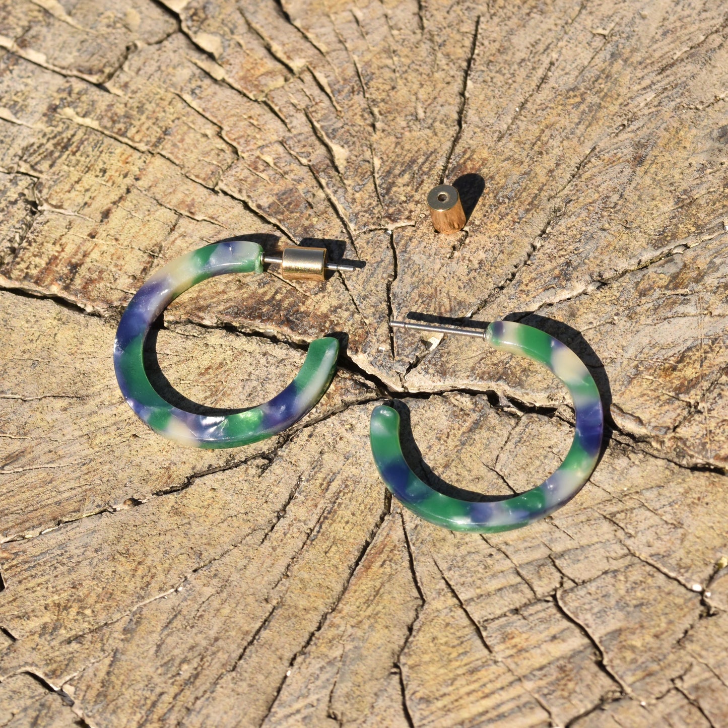 Lorena Small Hoop Earring - Greens & Blues