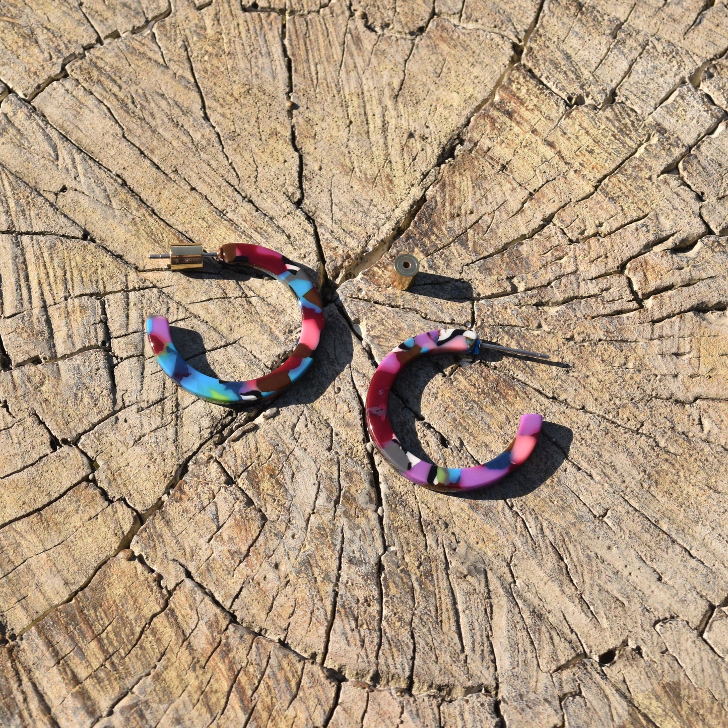 Lorena Small Hoop Earring - Purple & Blues