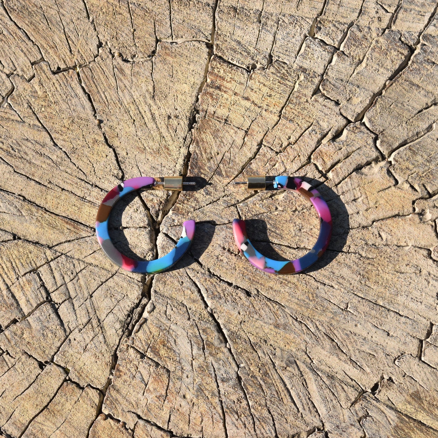 Lorena Small Hoop Earring - Purple & Blues