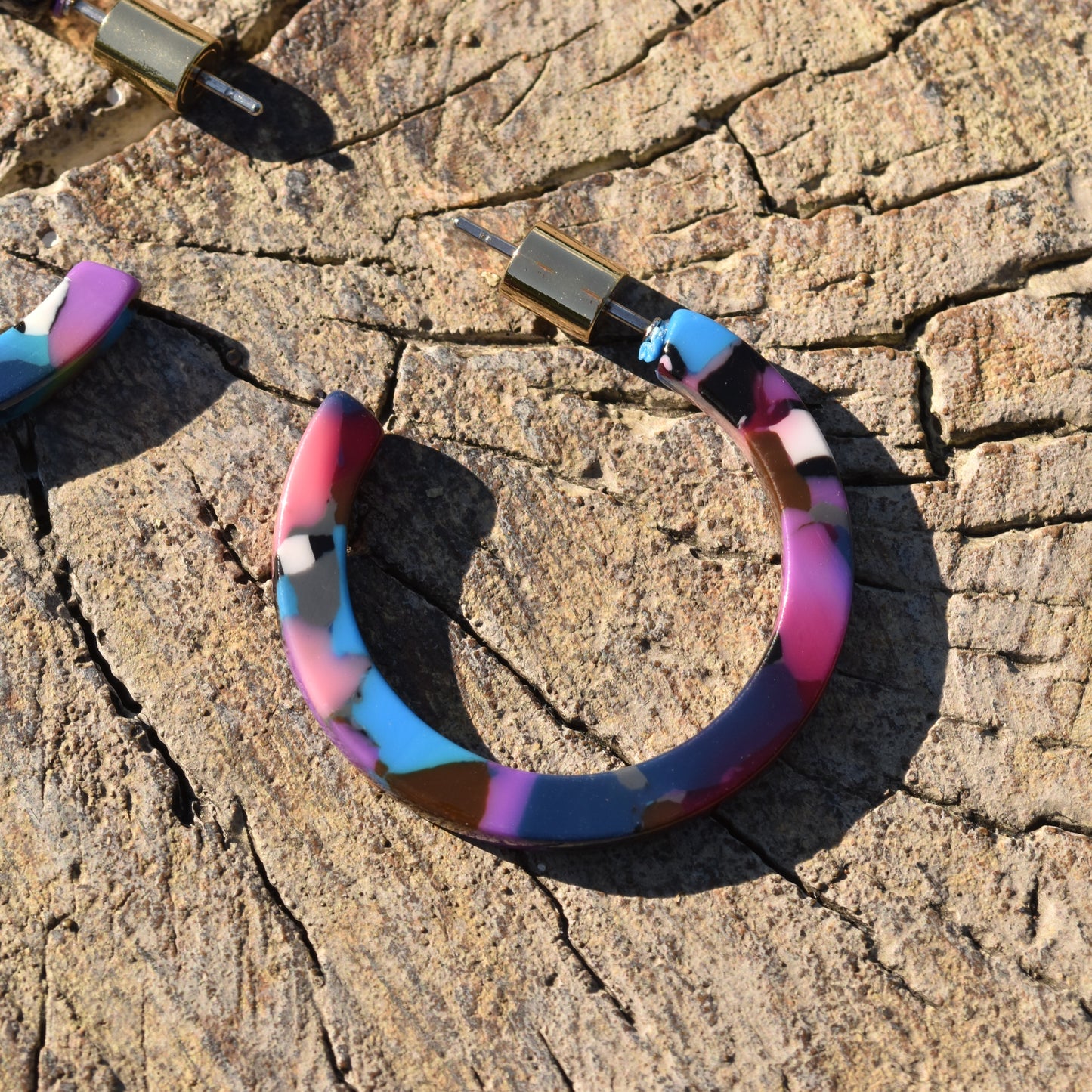 Lorena Small Hoop Earring - Purple & Blues