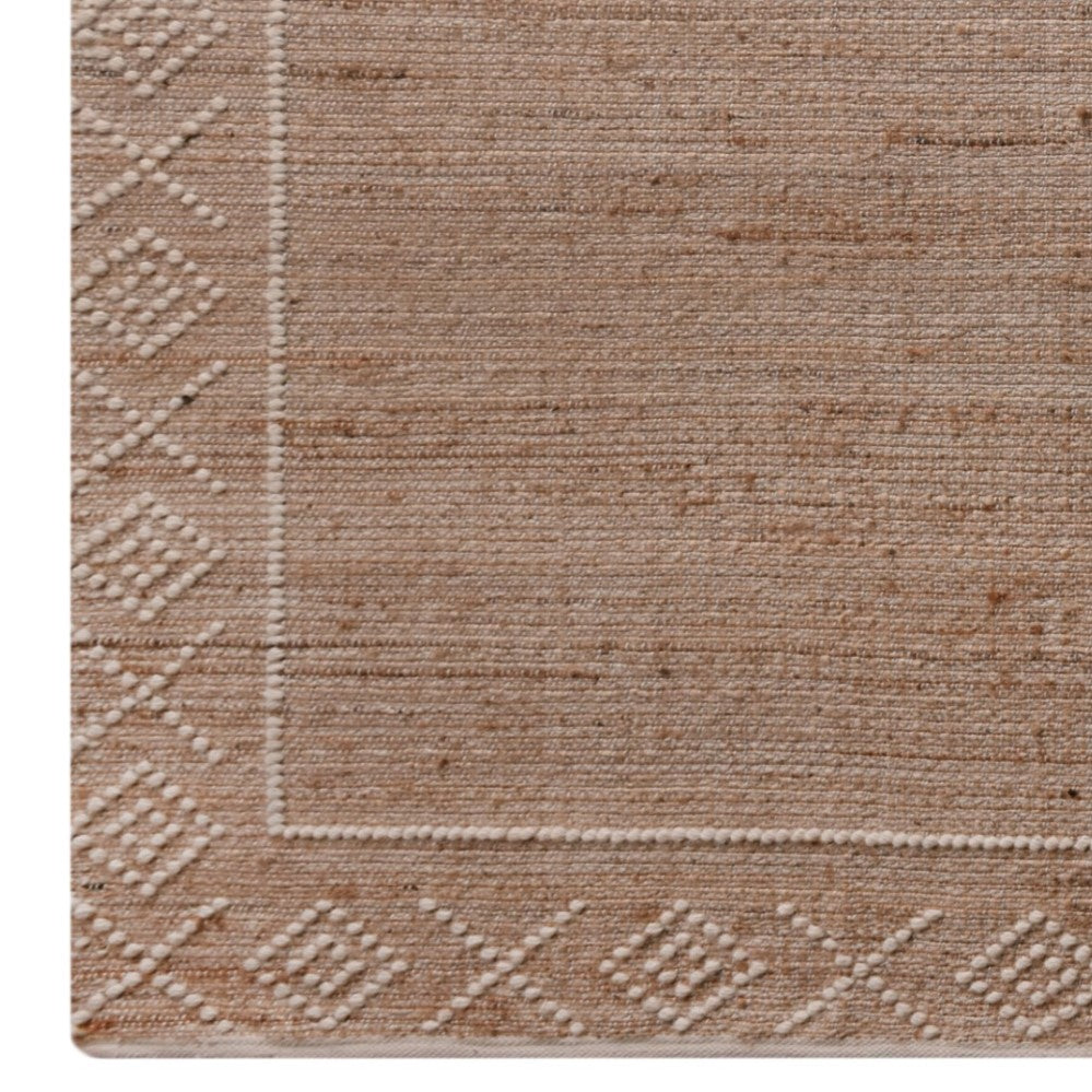 Marroc - Handwoven Jute & Wool Floor Rug - Natural & Ivory - 160x230cm