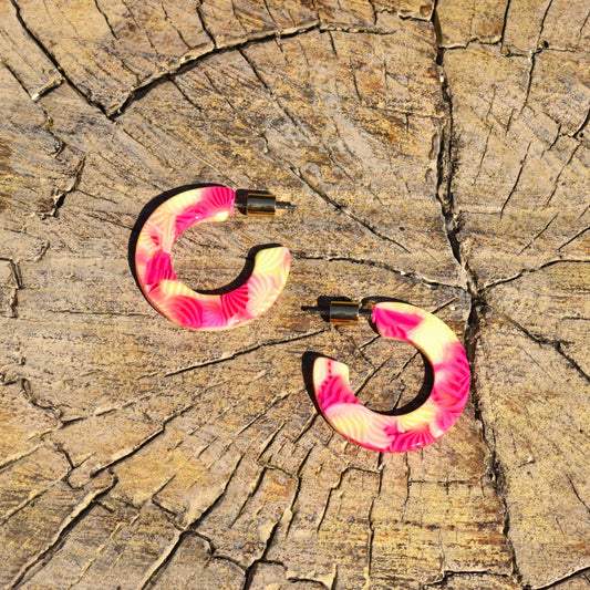 Melissa Wide Hoop Earring - Pinks