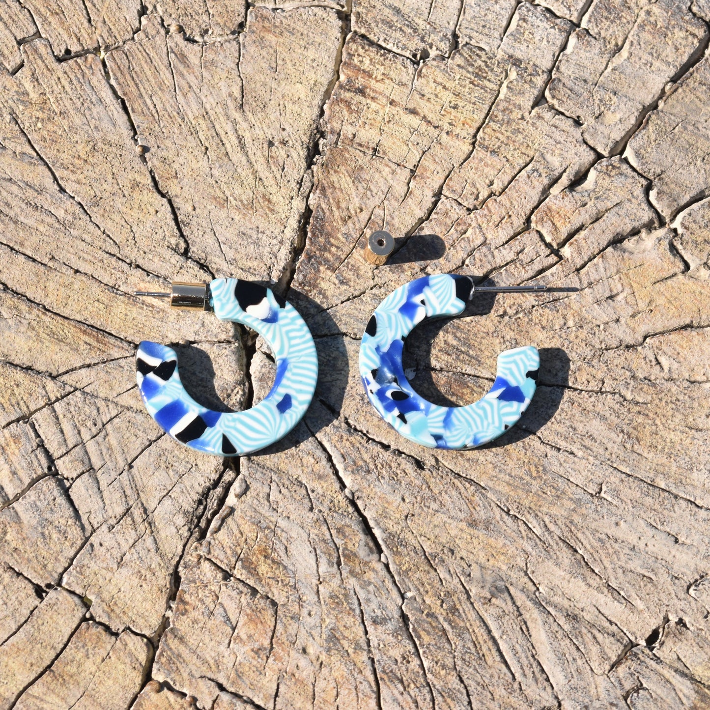Melissa Wide Hoop Earring - Blues