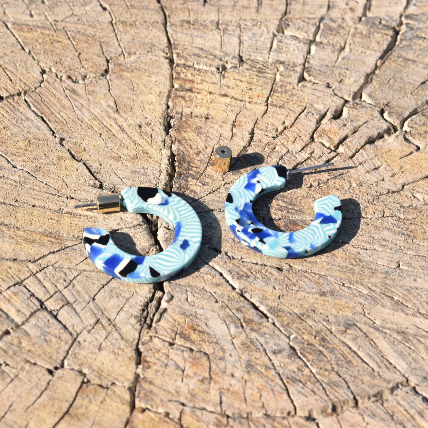 Melissa Wide Hoop Earring - Blues