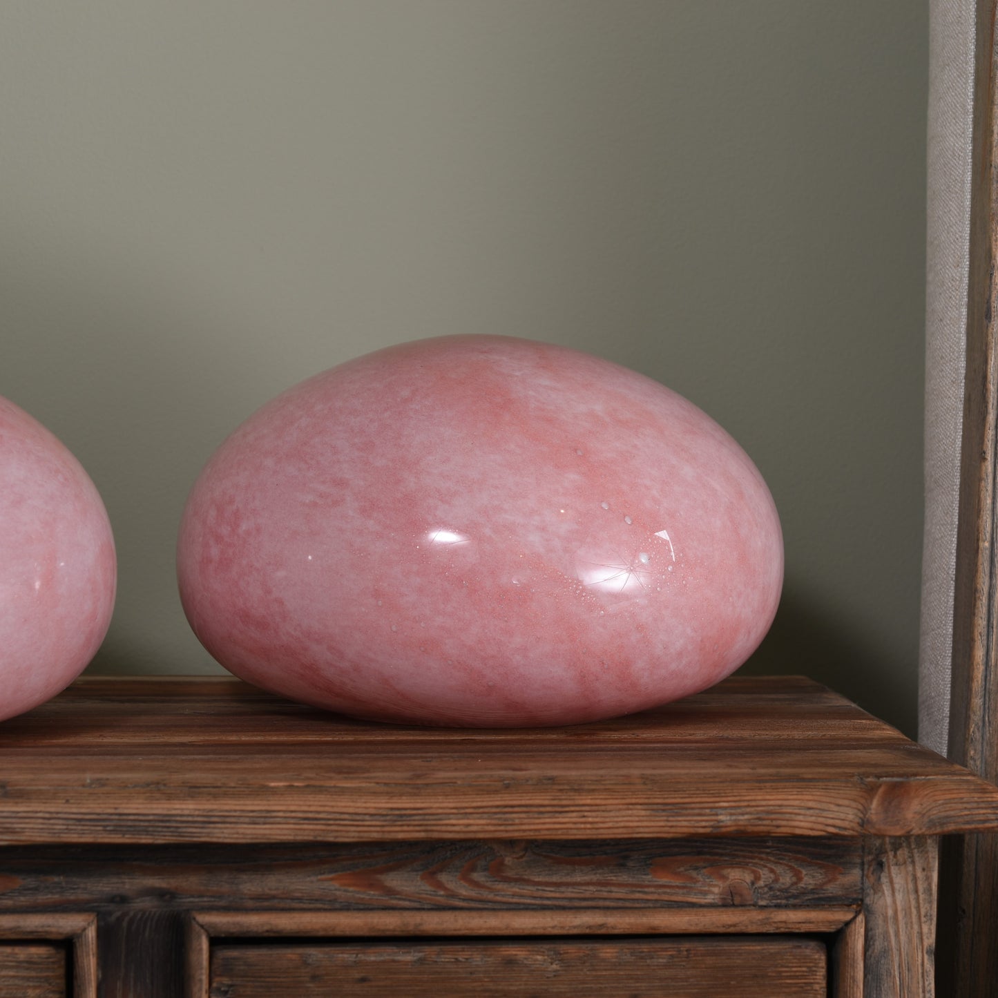 Rose Pink Quartz Glass Lamp - Pebble