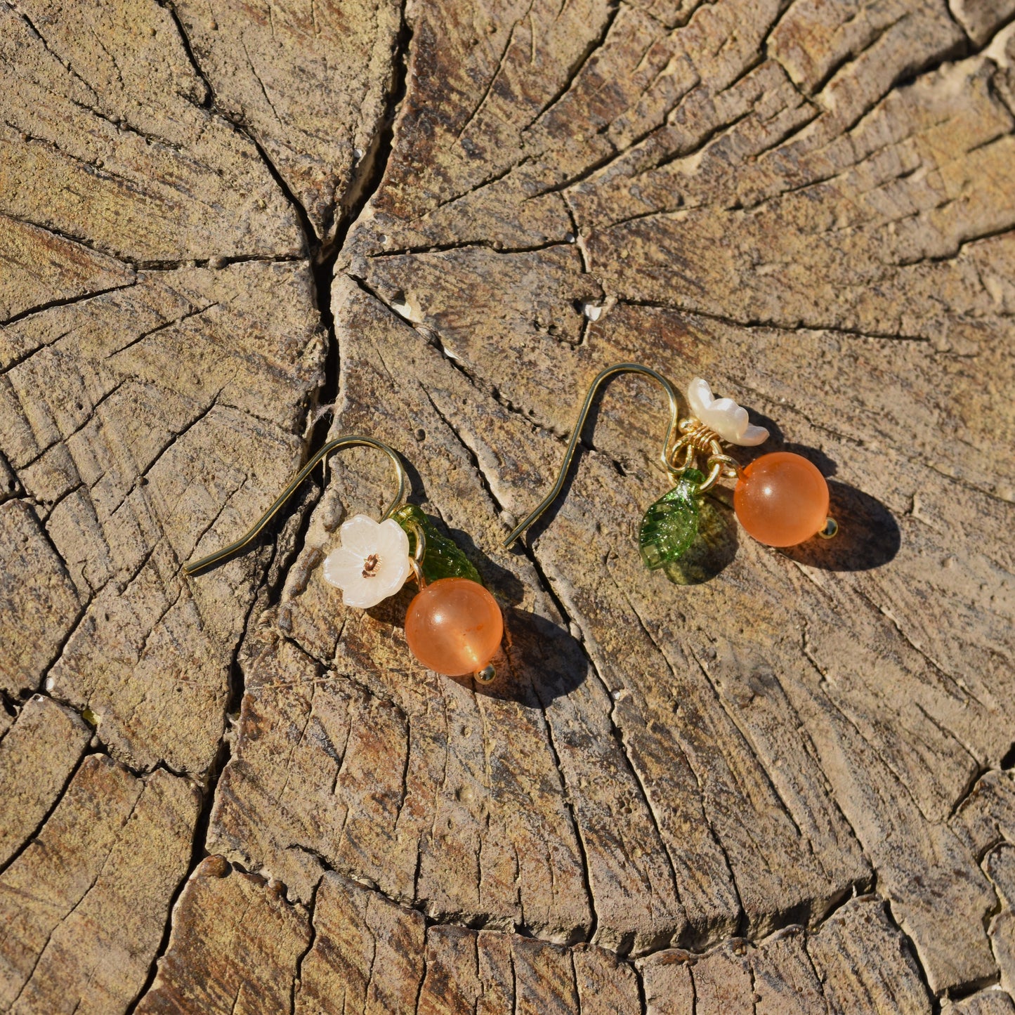 Orange Blossom Resin Earrings