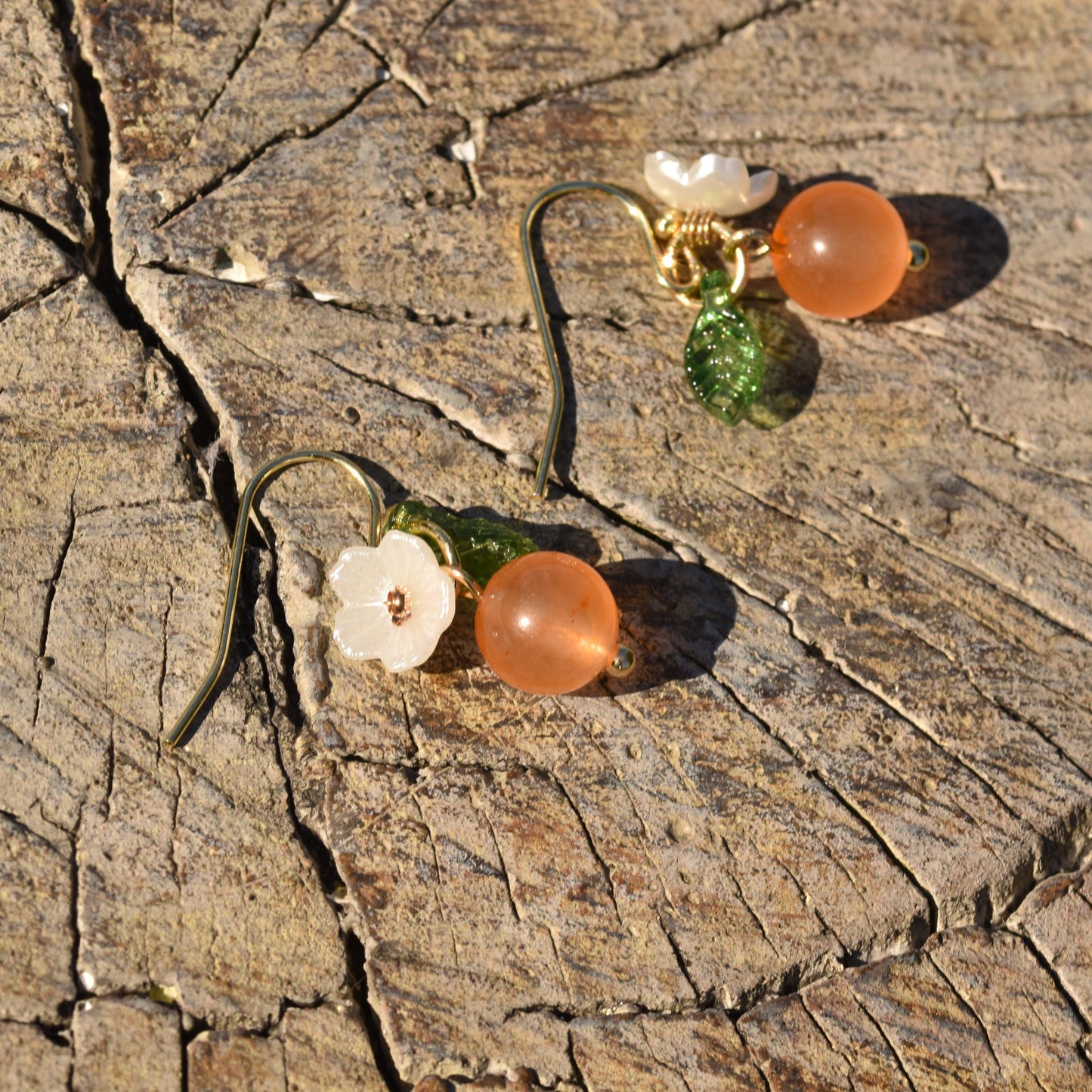 Orange Blossom Resin Earrings