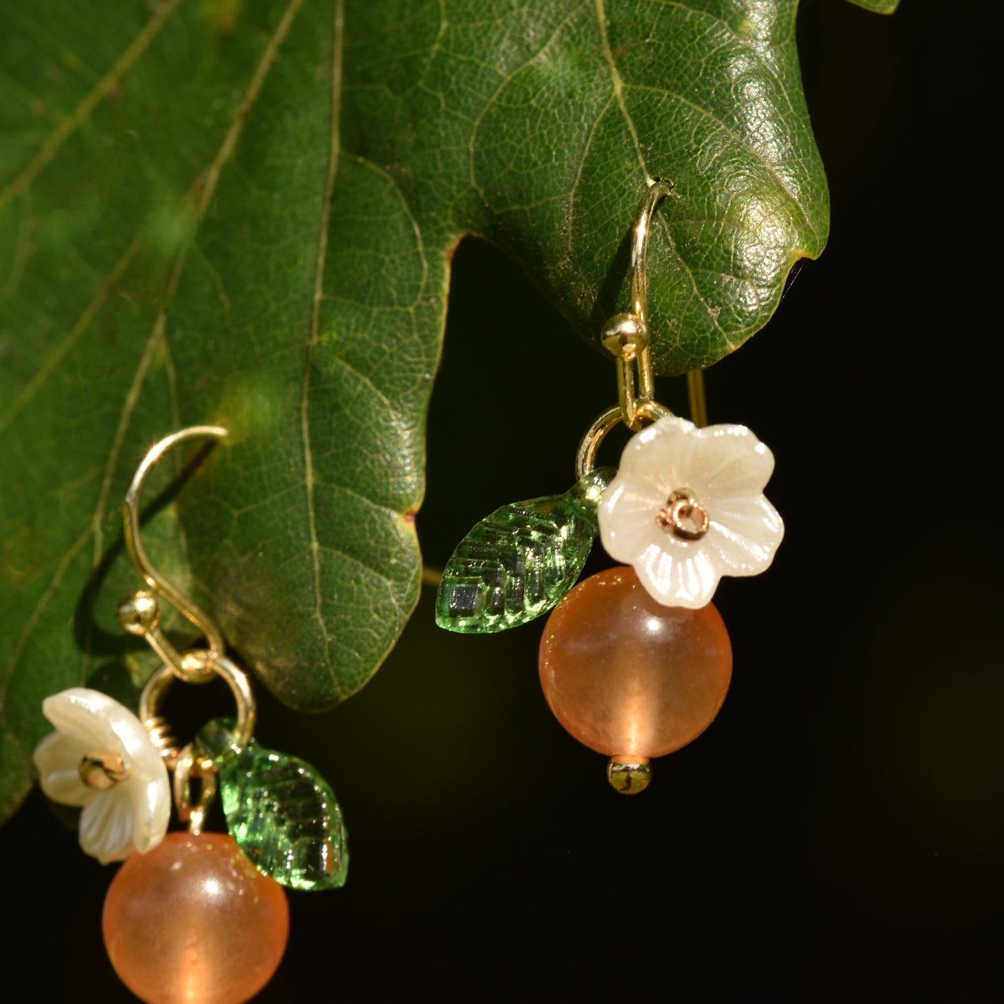 Orange Blossom Resin Earrings