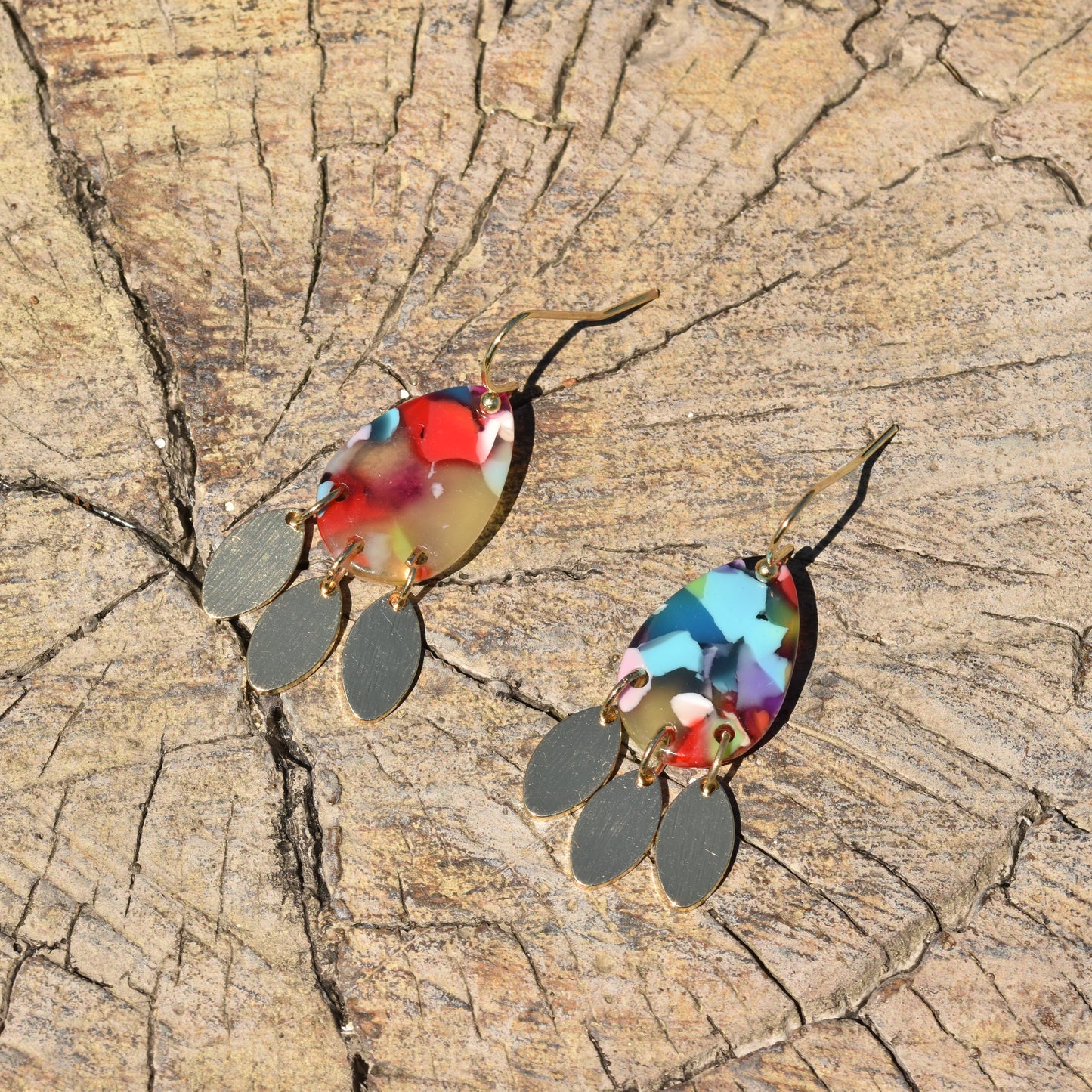 Marcela Earring - Red Blue Orange