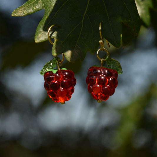 Raspberry Resin Earrings