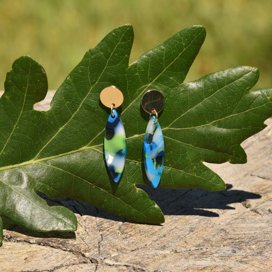Carla Droplet Earring - Greens & Blues