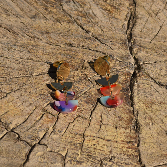 Clara Multi Tier Resin Earring - Multi Coloured