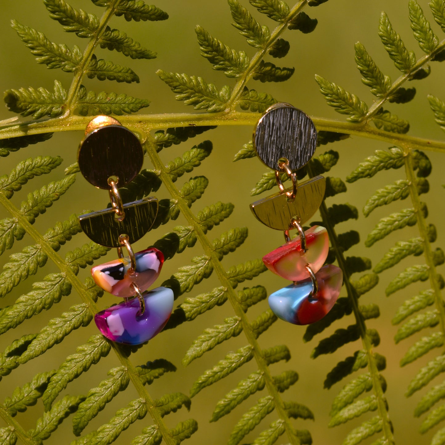 Clara Multi Tier Resin Earring - Multi Coloured