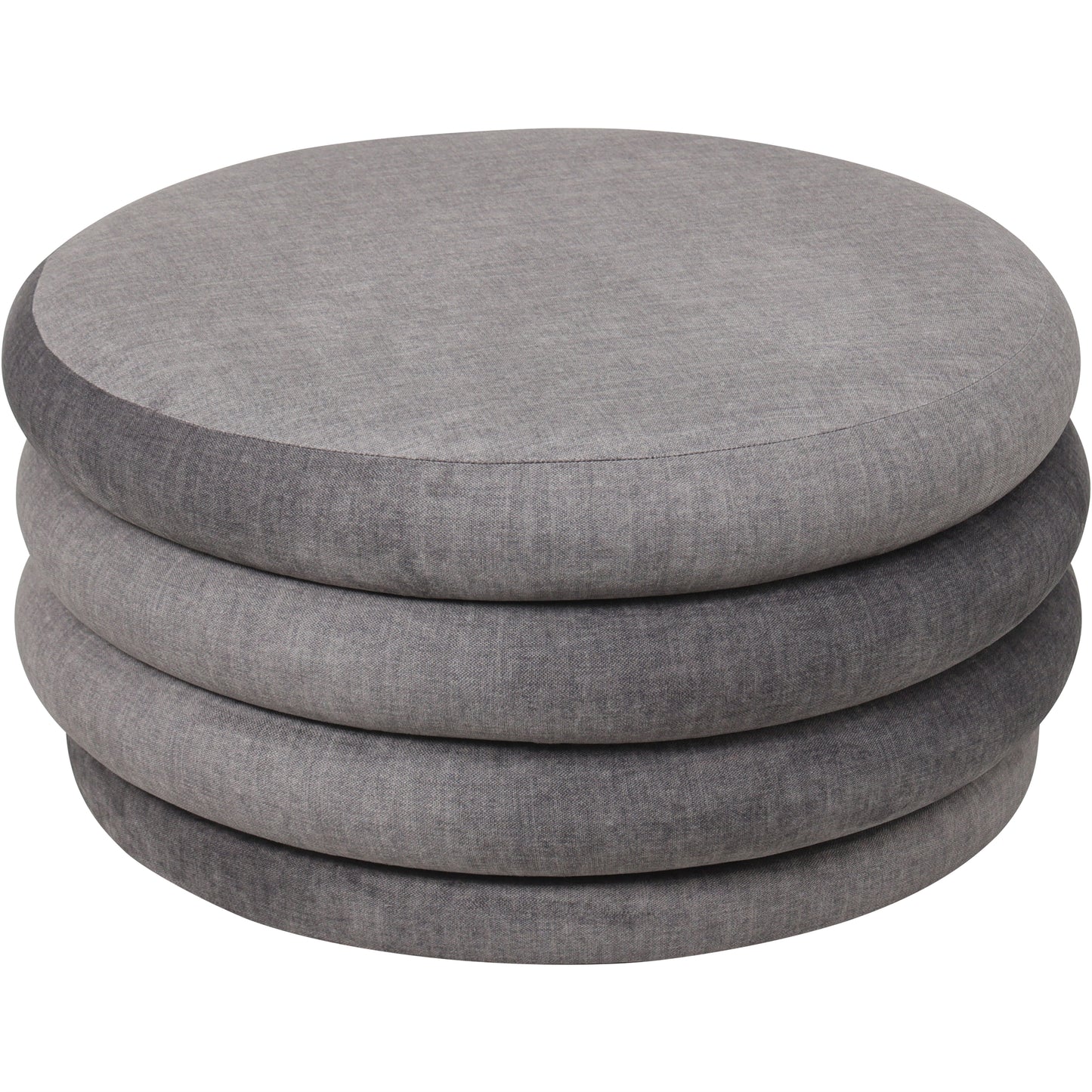 Large Ribbed Footstool With Storage - Grey