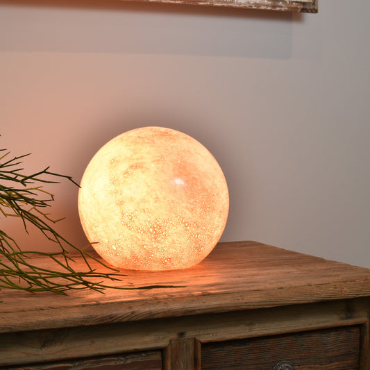 Rose Pink Quartz Handblown Glass Lamp - Sphere Small